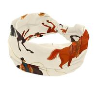 Ampia fascia per capelli da donna Wild West Cowboys con cavalli, stile rodeo, vintage, elastica, antiscivolo, per yoga, allenamento, palestra, corsa, fitness, sport