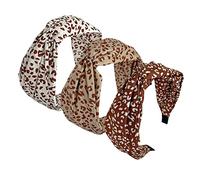 Ampia fascia per capelli in tessuto per le donne Alice Band Fascia elastica per le donne Accessori per capelli per le donne e la ragazza (WidCoLeaopard)
