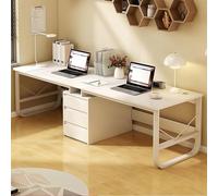 Ampia scrivania doppia da 240 cm con 3 cassetti, finitura in legno naturale, ideale per casa, ufficio e giochi, può ospitare 2 persone elegante postazione di lavoro per spazi produttivi