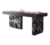 Ampia scrivania multifunzionale Spina Scrivania moderna Scrivania da ufficio di grande capacità Armadio base ad angolo arrotondato Tecnologia Scrivania per ufficio a casa Design di tendenza anteriore