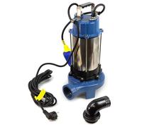 Ampika Pompa fecale con frantoio e galleggiante QW-1300DF per acque sporche, pompa di immersione per acque reflue 1300 W, 18 300 l/h, altezza di azionamento max. 5 m