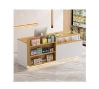 Ampio bancone Reception con Spazio di archiviazione chiudibile a Chiave, banco Cassa per Salone e Ufficio, bancone Reception per Negozi, bancone per supermercato da 86,6", Design Elegante e