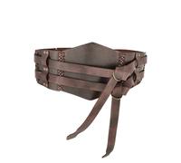 Ampio Cintura Pelle, Doppia Cintura Con Flechtnaht,Unisex,Marrone Scuro