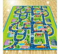 Ampio e spesso tappeto da gioco e attività per neonati con motivo a mappa della città, inclusa borsa per il trasporto, per bambini Il tappeto da gioco è decorato con un'auto, una casa, numeri, parole 