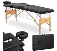 Ampio lettino da massaggio pieghevole con struttura in legno VANNES BLACK - nero
