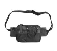Ampio marsupio impermeabile con cintura regolabile e tasche multiple per un rapido accesso agli oggetti essenziali durante il lavoro, Nero