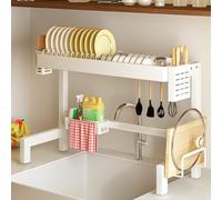 Ampio spazio di archiviazione,buona ventilazione e drenaggio,facile accesso | Robusto resistente scolapiatti da cucina,piatto lavello multifunzionale porta bacchette(Single layer,95cm/37.4in)