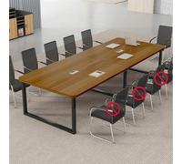 Ampio tavolo da conferenza con struttura in metallo e piano spesso, moderno tavolo riunioni ufficio, con sistema di gestione dei cavi, per ufficio, sala riunioni e sala formazione (da 4 a 18 persone)