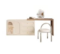 Ampio Tavolo Da Toeletta,design Con Cassetti Trasparenti In Acrilico Divisorio Antipolvere Per Cosmetici Guide Scorrevoli Silenziose Per Cassetti Set Da Toeletta Per Camera Da Letto(100cmx40x75cm)