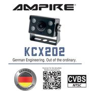 AMPIRE KCX202 Mini telecamera di retromarcia da incasso (CVBS) 135° con...