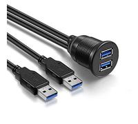 Ampire XUD200 Doppel-Usb-A Cavo Prolunga Con Presa Con 200cm Cavo