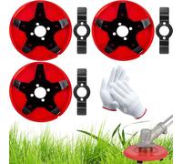 Amplearctic Weeding Disc, 2025 Upgraded Weeding Discs for Weed Eater, One Blade Replacement Heads, Multifunctional Trim Season Weeder Plate, Universal Weed Eater Head Replacement (3)