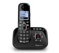 Amplicomms BigTel 1580 - Telefono DECT wireless a grandi tasti, segreteria telefonica, audio Boost, suonerie potenti, compatibile con apparecchi acustici, funzione di blocco chiamate