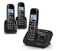 Amplicomms BigTel 1583 Trio Telefono cordless DECT con tastiera grande, amplificazione audio, suonerie forti, segreteria telefonica, compatibile con apparecchi acustici, protezione delle chiamate