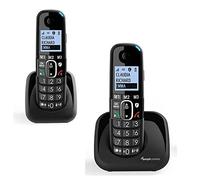 Amplicomms per Delta 2 Telefoni Cordless DUO Amplificati x Anziani Suoneria Extra Forte 90 Db Volume 35 Db Pulsante Boost Vivavoce Compatibile Apparecchi Acustici Tasti Display grandi