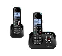 Amplicomms per Delta 2 Telefoni Cordless Twin Duo Amplificato per Anziani Suoneria 90dB Volume 35dB Segreteria Telefonica Call Blocker blocco chiamate indesiderate Tasto Black List Vivavoce
