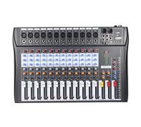 Amplificatore 120S-USB 12 canali Mic Line Mixer audio Console di missaggio Ingresso XLR USB EQ a 3 bande Alimentazione phantom 48V con adattatore di alimentazione Amplificatore Hi-Fi