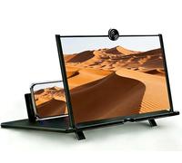 Amplificatore 3D HD per film, video e giochi. Supporto pieghevole per telefono cellulare con lente d'ingrandimento, supporta tutti gli smartphone (10") (nero)