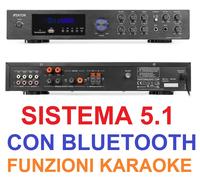 AMPLIFICATORE 5.1 HOME THEATRE CINEMA CON BLUETOOTH CON FUNZIONI KARAOKE