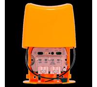 Amplificatore a palo 12-24 V, 3 ingressi e 1 uscita, progettato per migliorare il segnale televisivo e radio in aree con bassa copertura.