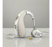 Amplificatore acustico da appendere all'orecchio, amplificazione acustica, ricaricabile USB da indossare dietro l'orecchio, adatto per anziani, con funzione di riduzione intelligente del rumore, ampli