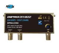 Amplificatore Antenna da Palo 1 Ingresso UHF 2 Uscite 30dB -DiProgress DPMA1230U