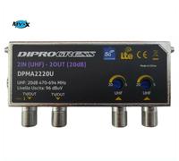 Amplificatore Antenna da Palo 2 Ingressi UHF 2 Uscite 20dB -DiProgress DPMA2220U