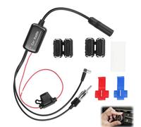 Amplificatore Antenna DAB, Splitter Antenna Autoradio 12V, Splitter FM/AM DAB+ per Auto, Adattatore Radio con Spina DIN e Angolare SMB, Amplificazione Segnale per Ricezione Chiara e Senza Interferenze