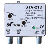amplificatore da palo antenna tv 2 ingressi UHF 30db 1 uscita