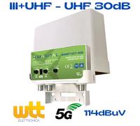 Amplificatore antenna TV da palo con filtro LTE/5G 28 dB UHF-UHF(Log)