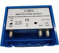 Amplificatore Antenna TV Da Palo Con Filtro Lte/5G, Guadagno Massimo 42Db Regola
