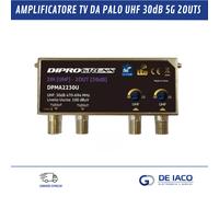 AMPLIFICATORE DA PALO ANTENNA TV 30 DB LTE 2 INGRESSI 2 USCITE FILTRO LTE 5G