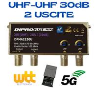 AMPLIFICATORE DA PALO ANTENNA TV 30 DB LTE 2 INGRESSI 2 USCITE FILTRO LTE 5G
