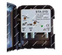 Amplificatore Antenna TV UHF 2 Ingressi, 30dB, 1 Uscita, 12V DC, 470-694MHz 5G