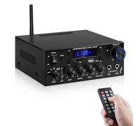Amplificatore Audio Casa,Bluetooth 5.0 HiFi Amplificatore,KS-33BT 2Canali RMS 60W X 2 Max 400W X 2 Amplificatore Stereo Ricevitore W/Echo, USB/SD/AUX/BT.C/FM Microfono per Home Cinema Auto, Festa
