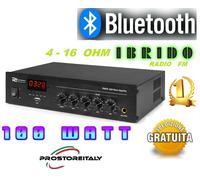 AMPLIFICATORE AUDIO PDM25 100 WATT MAX IBRIDO 4-16 OHM+BLUETOOTH+RADIO FM+USB