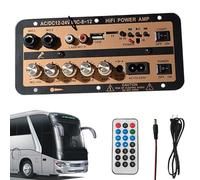 Amplificatore audio per auto, amplificatore per auto, modulo audio stereo digitale, 12 V e 24 V, scheda altoparlante con telecomando per altoparlante del sistema audio