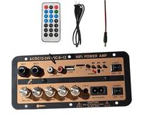 Amplificatore audio per auto, scheda amplificatore audio per auto, modulo AMP stereo da 12 V e 24 V, con display digitale, altoparlante radio con telecomando, kit elettronico per auto