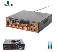 AMPLIFICATORE AUDIO STEREO 2 CANALI MICROFONO FM USB BLUETOOTH KARAOKE AS-06127