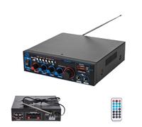 AMPLIFICATORE AUDIO STEREO 2 CANALI MICROFONO FM USB BLUETOOTH KARAOKE AS-06131