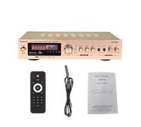 Amplificatore Bluetooth 1200W. 2ch HiFi. Potenza stereo audio Amp USB FM. Radio Car Home Theater con telecomando(608BT gold US)
