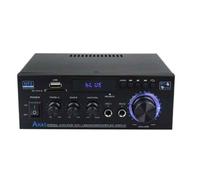 Amplificatore compatibile con ingresso radio FM, ingresso USB con telecomando e controllo bassi e alti, amplificatore Bluetooth, ingresso slot scheda