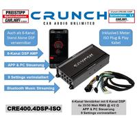 Crunch CRE400.4DSP-ISO 4-Kanal Dsp Amplificatore Con 6-Kanal Full HD Audio Dsp