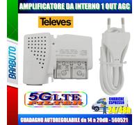 AMPLIFICATORE DA INTERNO 1 OUT AGC GUADAGNO AUTOREGOLABILE da 14 a 20dB - 560521
