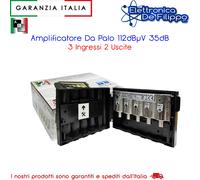 Amplificatore Da Palo 112dBuV 35dB 3 Ingressi 2 Uscite