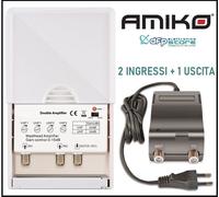 Amplificatore da Palo Antenna Tv da Esterno VHF UHF Filtro LTE Con Alimentatore