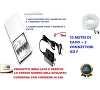 Amplificatore Da Palo di Segnale Alimentatore Antenna Tv Digitale Terrestre UHF
