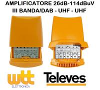 AMPLIFICATORE DA PALO PER ANTENNA BIII/DAB-UHF-UHF 28dB 114dBuV 5G LTE