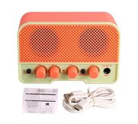 Amplificatore di chitarra elettrica Dual Channel Bluetooth 5.0 Altoparlante per amplificatore per chitarra mini chitarra portatile ricaricabile con effetti overdrivi input Aux per (Roseo)