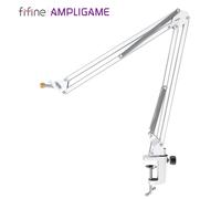 Amplificatore di FIFINE Supporto per microfono in metallo - Robusto supporto universale compatibile per installazione da studio, streaming e podcast-CS1W Bianco